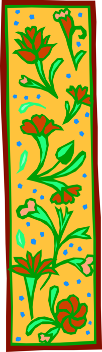 Vector Illustration of Flower Floral Border