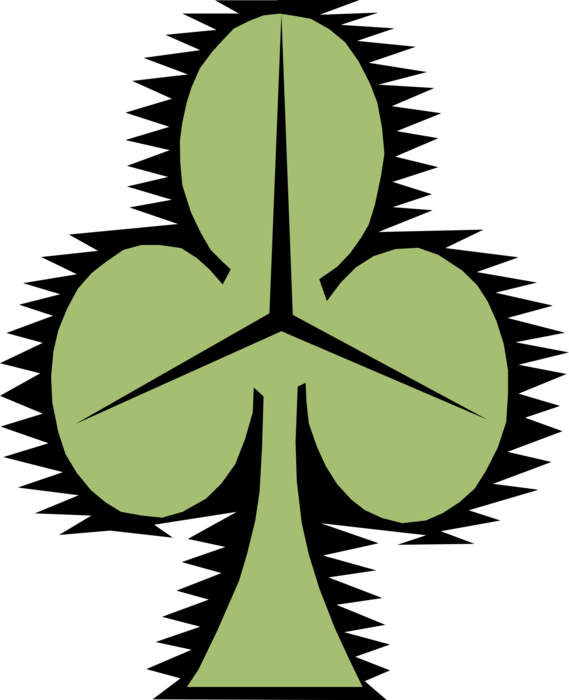 Vector Illustration of St. Patrick's Day Lucky Shamrock or Four-Leaf Clover