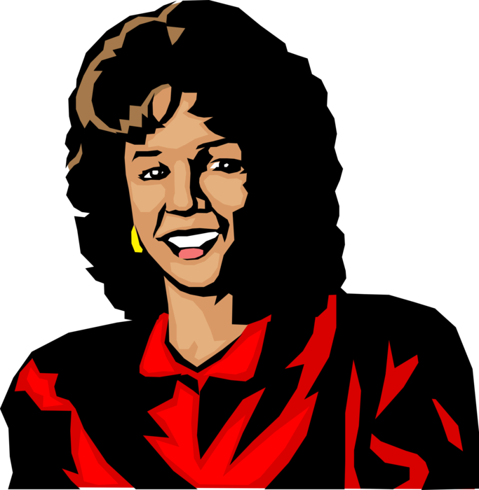 Vector Illustration of Office Woman Smiles