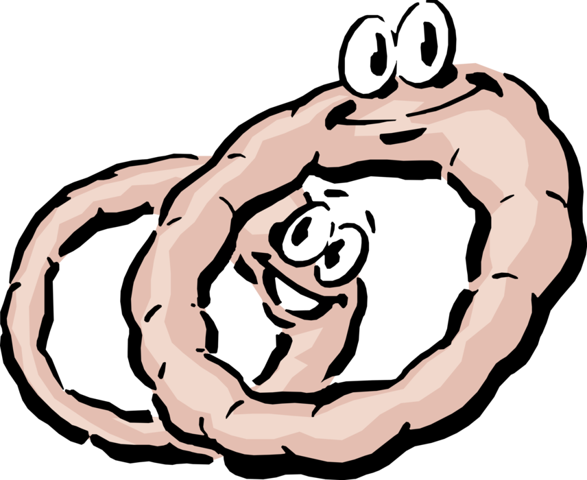 Vector Illustration of Anthropomorphic Onion Rings