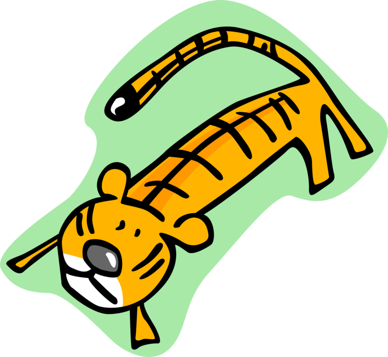 Vector Illustration of Cartoon Bengal Tiger