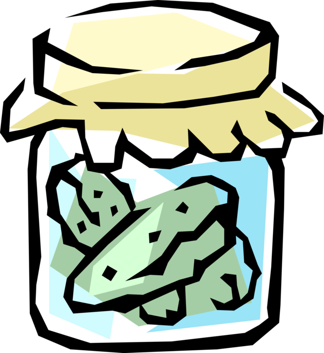 Vector Illustration of Jar of Homemade Pickles
