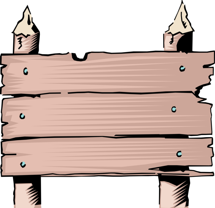 Vector Illustration of Middle Ages Medieval Wooden Signpost