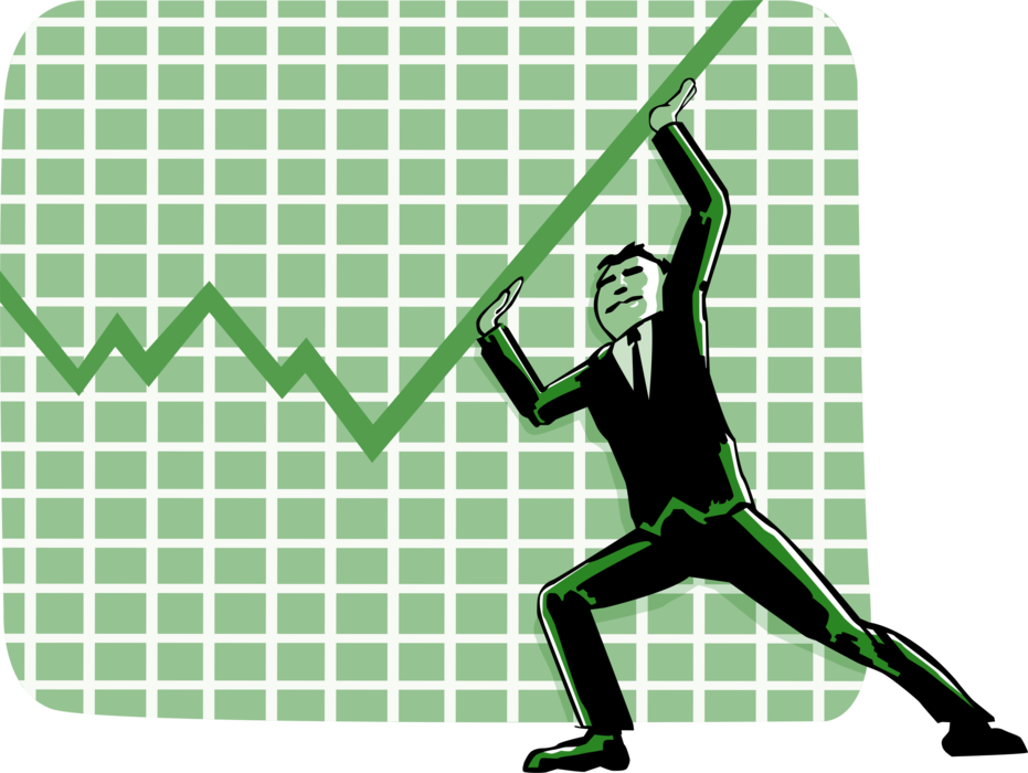 Vector Illustration of Projections and Trends Sales Chart Diagram