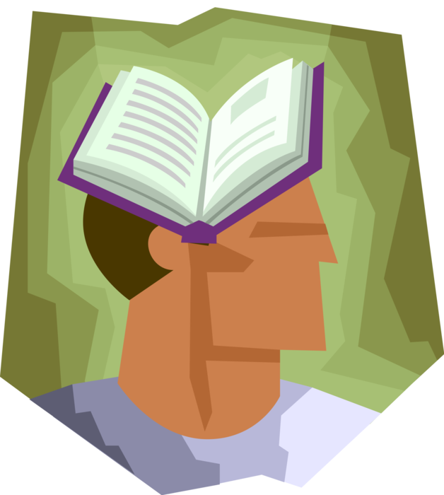 Vector Illustration of Male Symbol with Book as Knowledge
