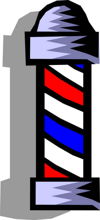 Vector Illustration of Colored Stripes Barber Pole Trade Sign