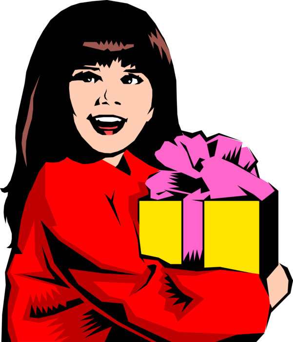 Vector Illustration of Young Girl with Special Gift