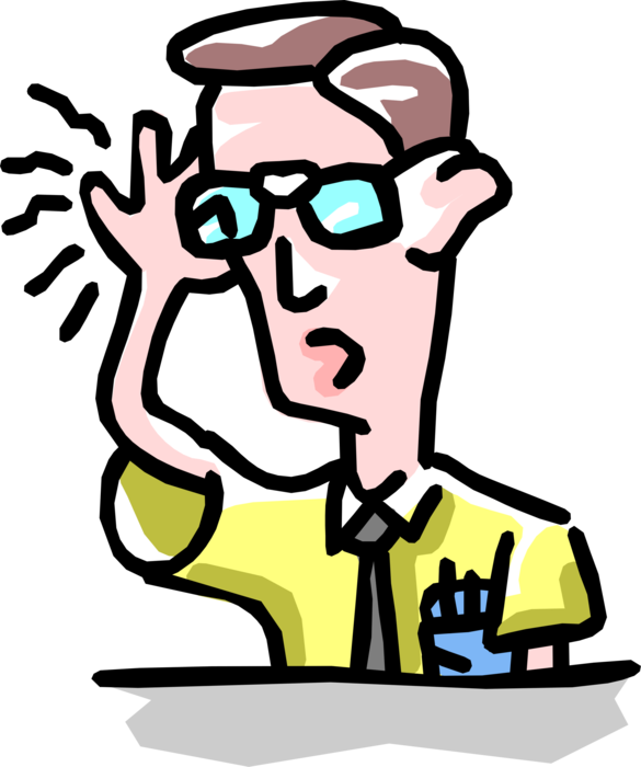 Vector Illustration of Computer Geek Nerd Holding Eyeglasses