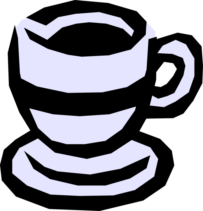 Vector Illustration of Cup of Hot Freshly Brewed Coffee Beverage Drink