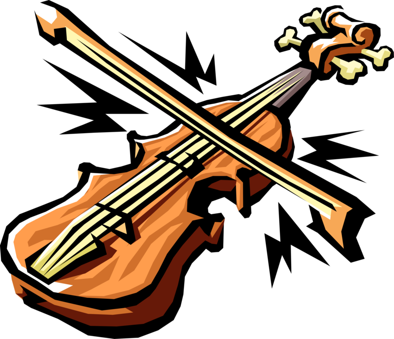 Vector Illustration of Fiddle Violin Stringed Musical Instrument