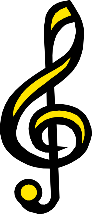 Vector Illustration of Treble Clef Indicates the Pitch of Written Musical Notes