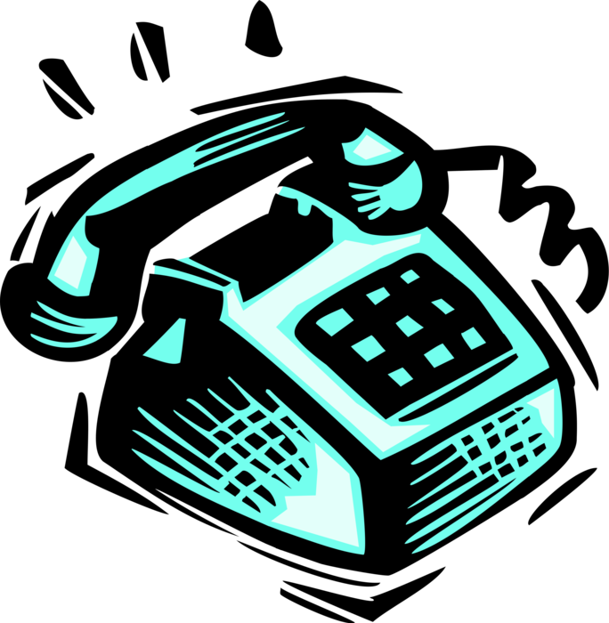 Vector Illustration of Landline Telecommunications Device Telephone or Phone Enables Direct Conversation