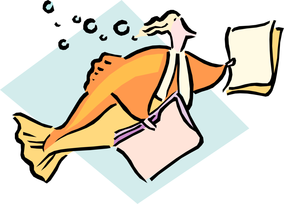 Vector Illustration of Businessman Fish Swims with Project File 