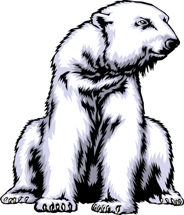 Vector Illustration of Arctic Polar Bear Threatened with Habitat Loss Caused by Climate Change