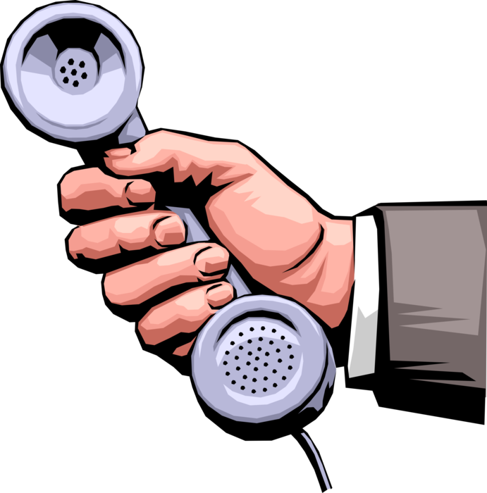 Vector Illustration of Hand Holding Telephone Receiver
