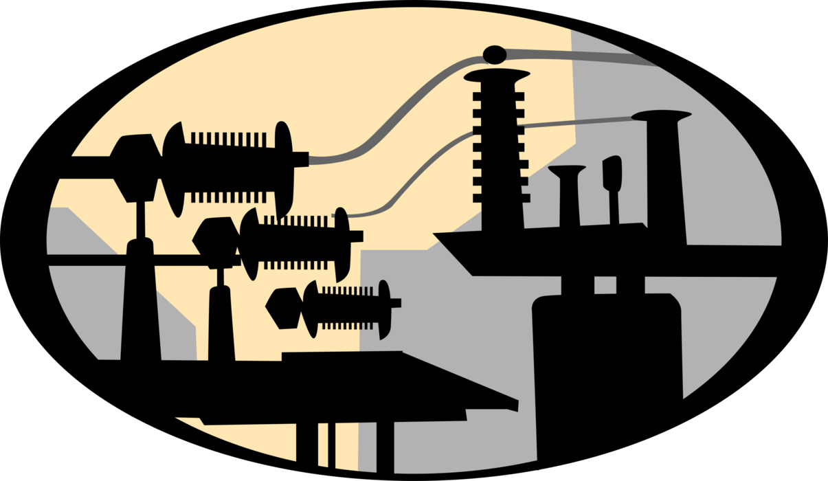 Vector Illustration of Electrical Energy Power Lines