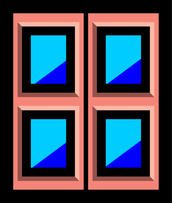 Vector Illustration of Window Opening in Wall Allows Passage of Light