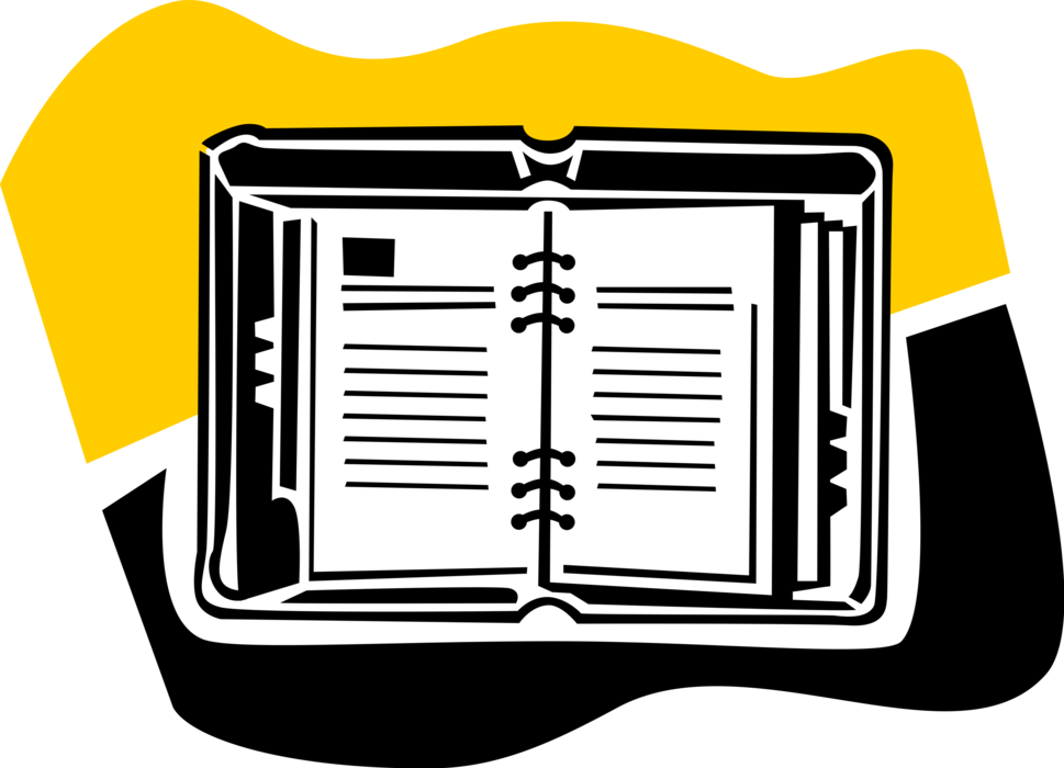Vector Illustration of Agenda Book or Daily Journal