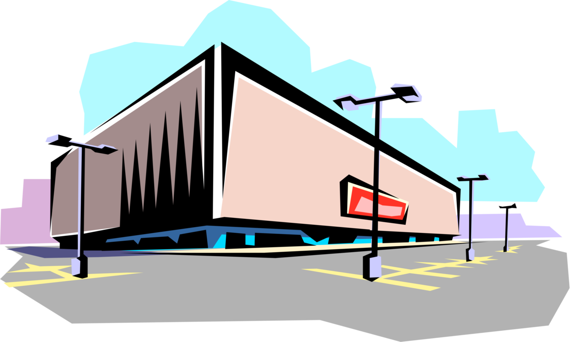 Vector Illustration of Shopping Center Retail Mall Complex