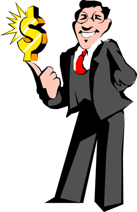 Vector Illustration of Businessman has The Midas Touch