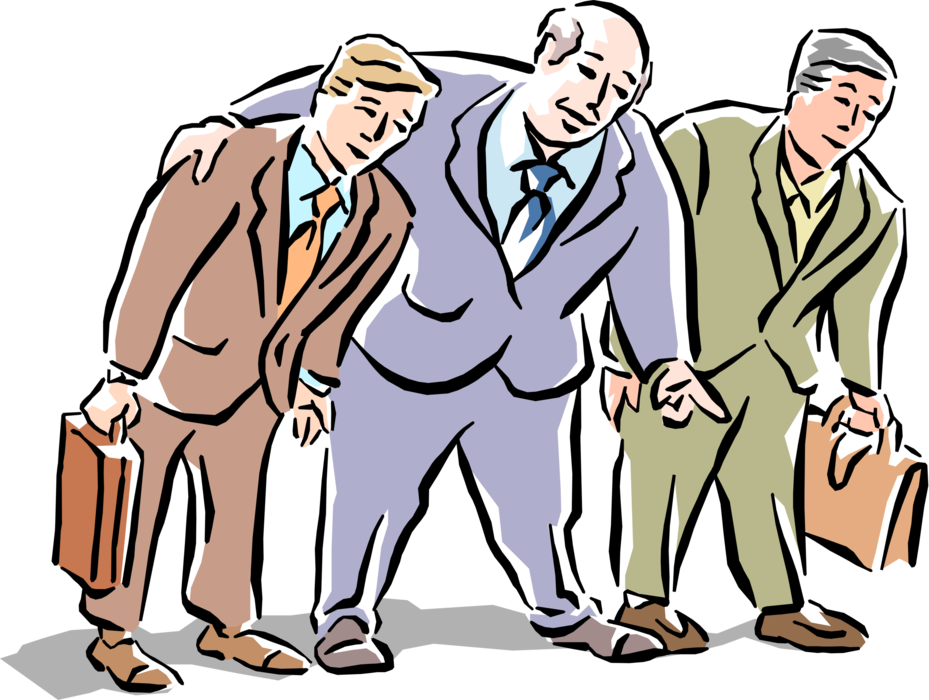 Vector Illustration of Businessmen in Huddle Discuss Business Strategy