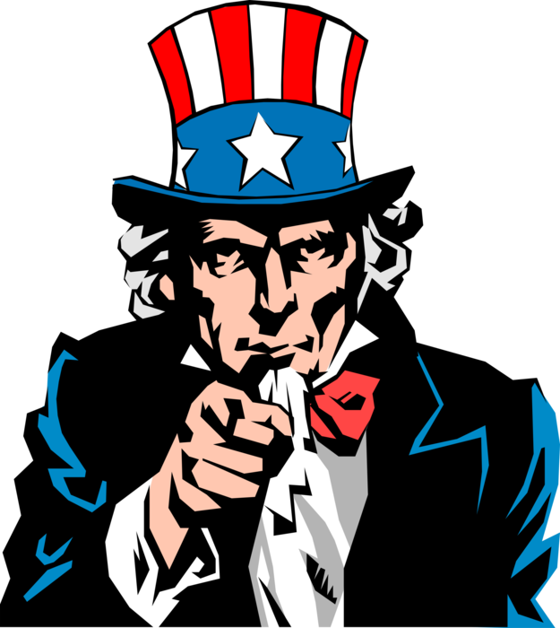 Vector Illustration of Independence Day 4th of July Uncle Sam National Personification of American Government