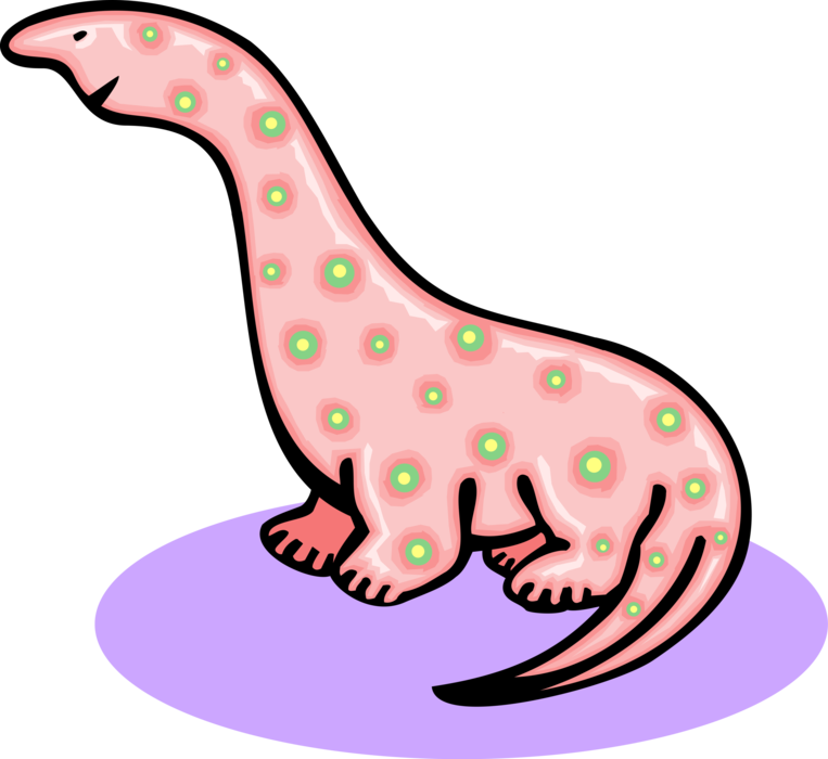 Vector Illustration of Prehistoric Brontosaurus Dinosaur from Jurassic and Cretaceous Periods