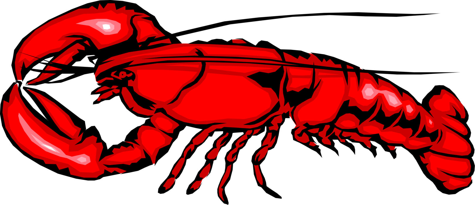 Vector Illustration of Clawed Lobster Shellfish Marine Crustacean Seafood