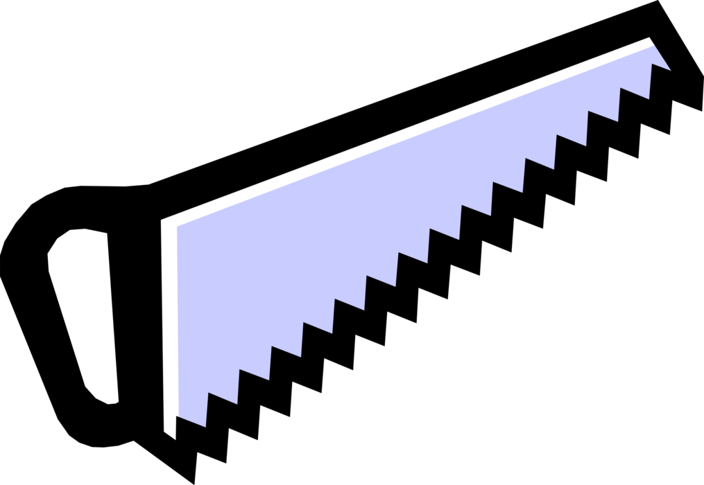 Vector Illustration of Carpentry and Woodworking Hand Saw used to Cut Wood