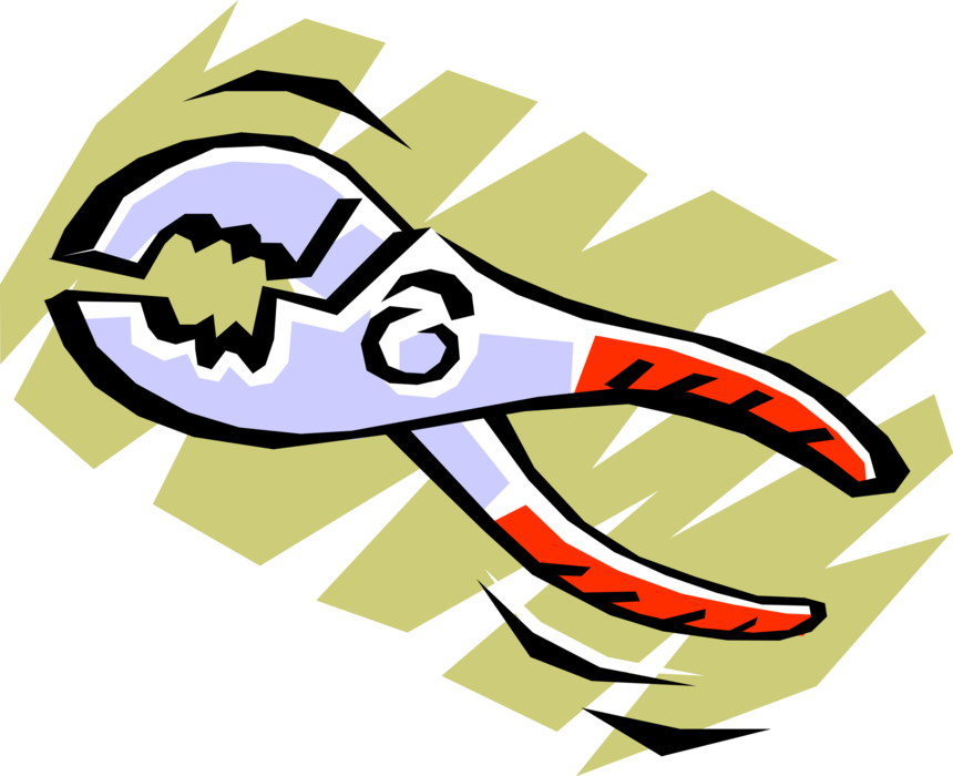 Vector Illustration of Pliers Hand Tool used to Hold Objects Firmly