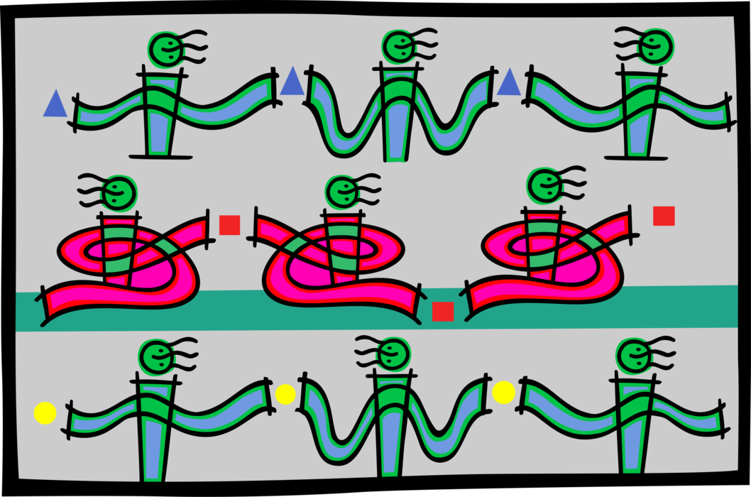 Vector Illustration of Industry Assembly Line Workers Showing Process