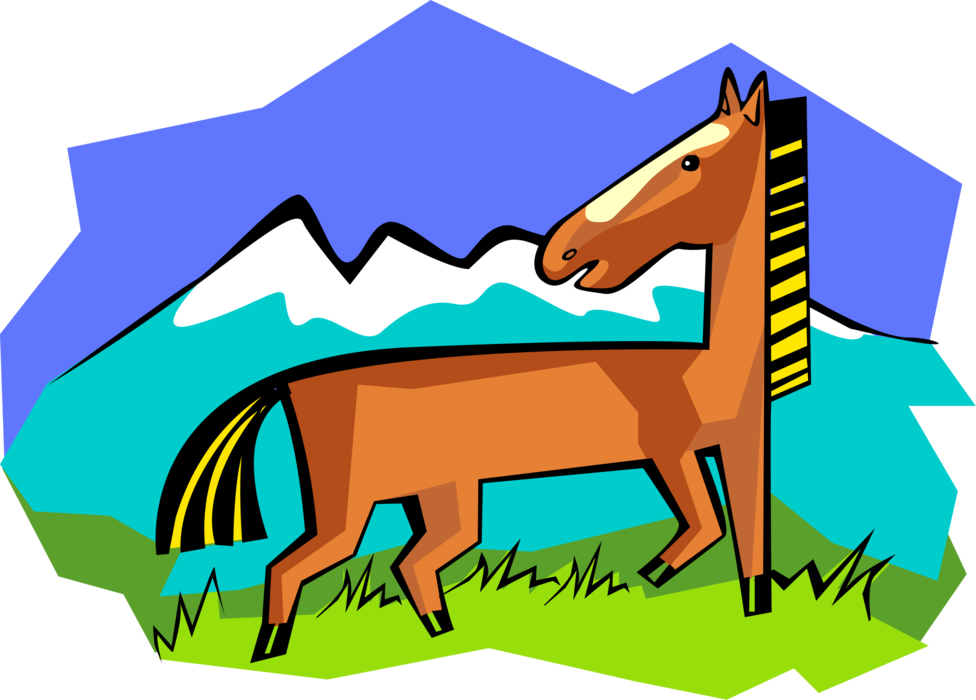 Vector Illustration of Quadruped Equine Horse