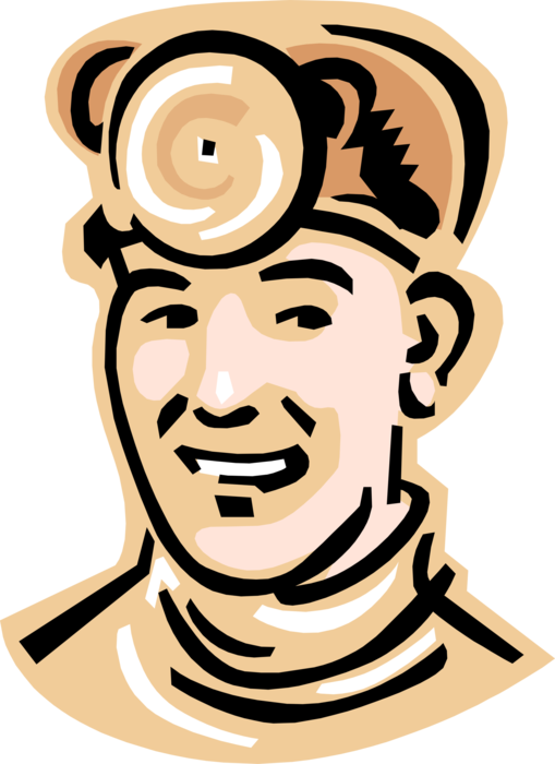 Vector Illustration of 1950's Vintage Style Family Doctor Physician with Illuminating Head Mirror