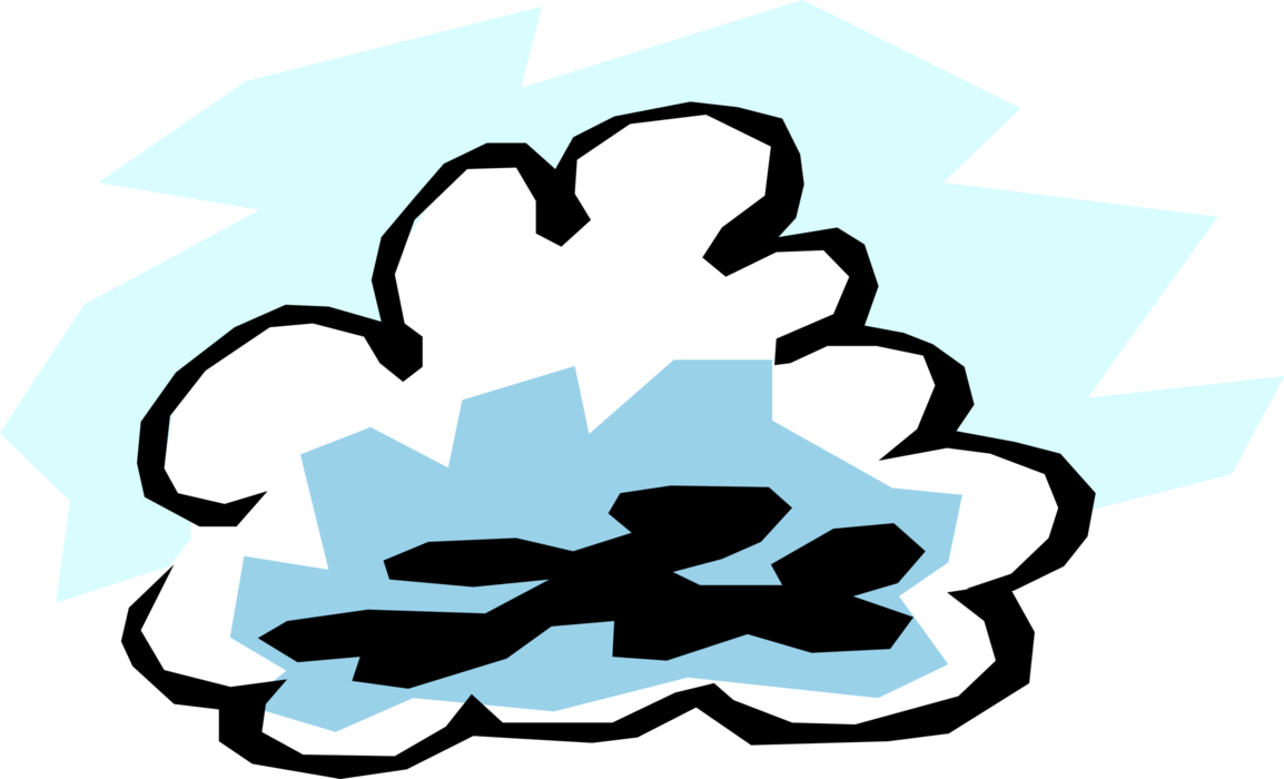 Vector Illustration of Weather Forecast Cumulonimbus Storm Clouds