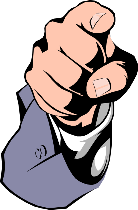 Vector Illustration of Male Hand with Pointing Finger