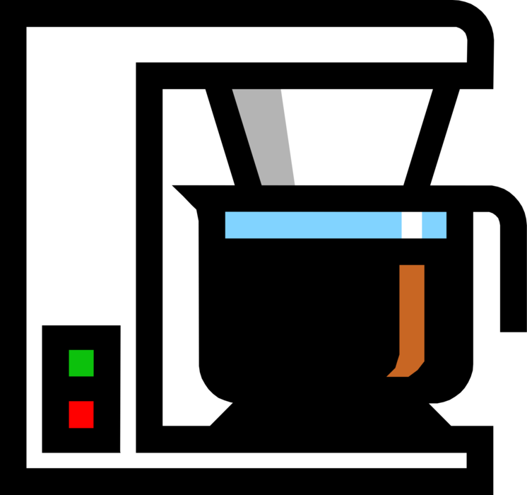 Vector Illustration of Kitchen Coffee Pot, Coffeemaker, Coffee Maker or Coffee Machine
