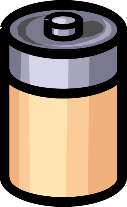 Vector Illustration of Electric Battery Cell Powers Electrical Devices