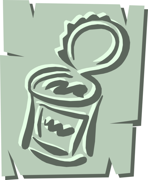 Vector Illustration of Open Canned Food