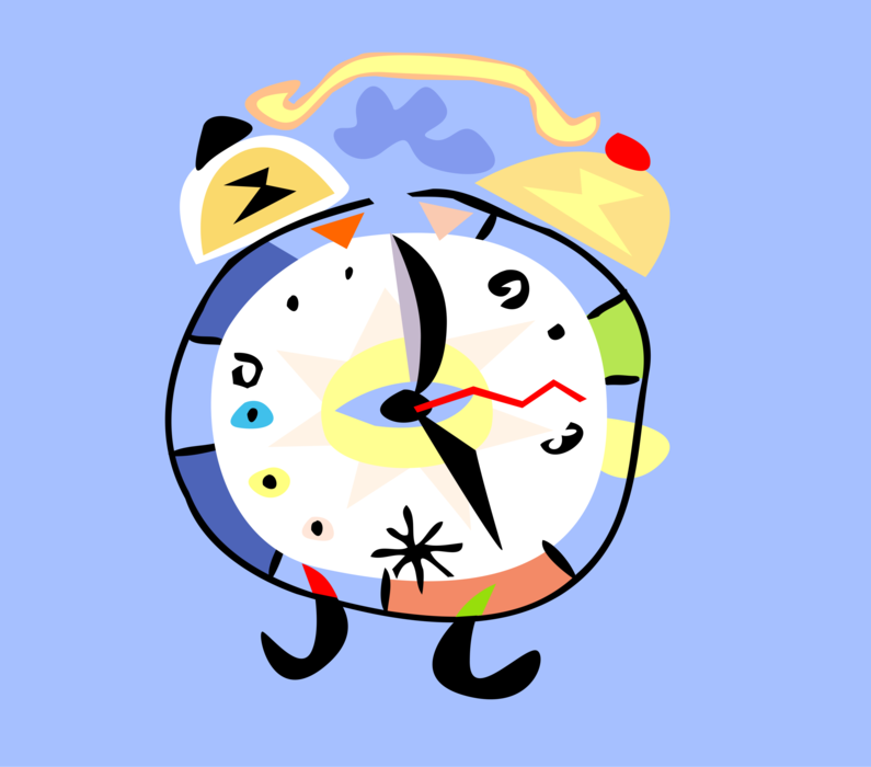 Vector Illustration of Modern Alarm Clock Symbol