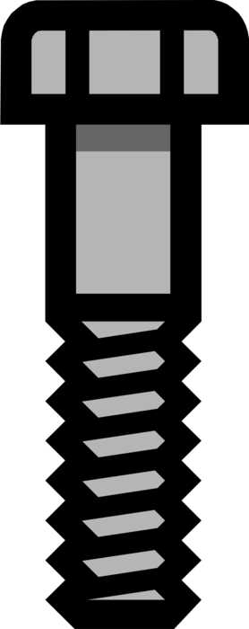 Vector Illustration of Bolt Threaded Fastener Related to Screws