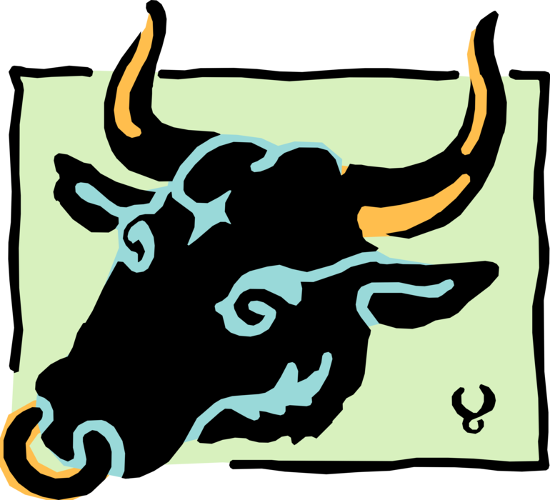 Vector Illustration of Astrological Horoscope Astrology Signs of the Zodiac - Earth Sign Taurus the Bull