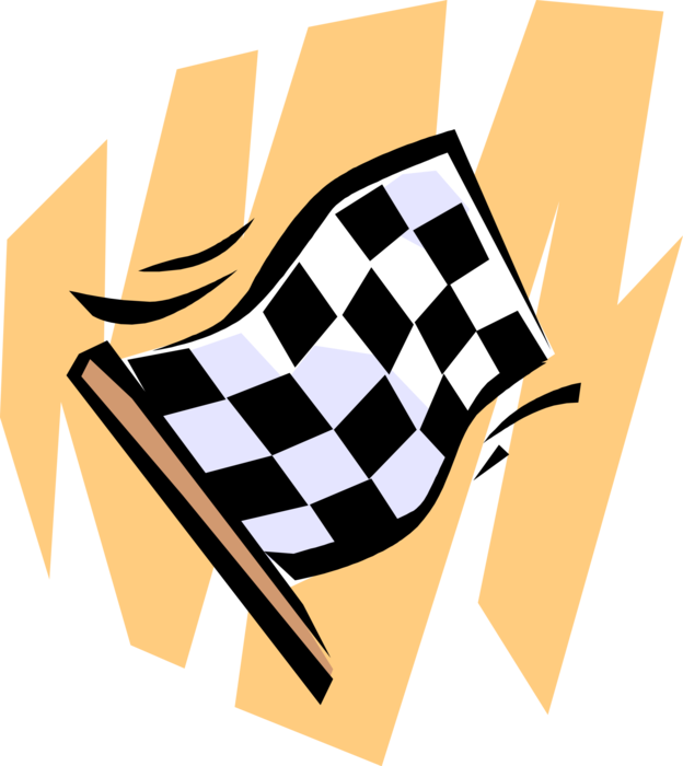 Vector Illustration of Checkered or Chequered Flag used on Race Circuit at Start and Finish