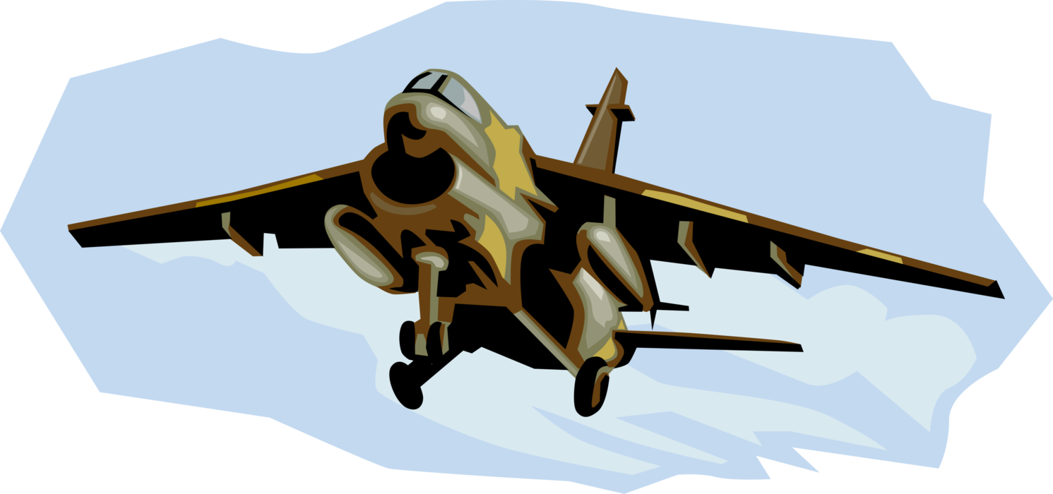 Vector Illustration of USAF LTV A-7 Corsair II Subsonic Light Attack Aircraft 