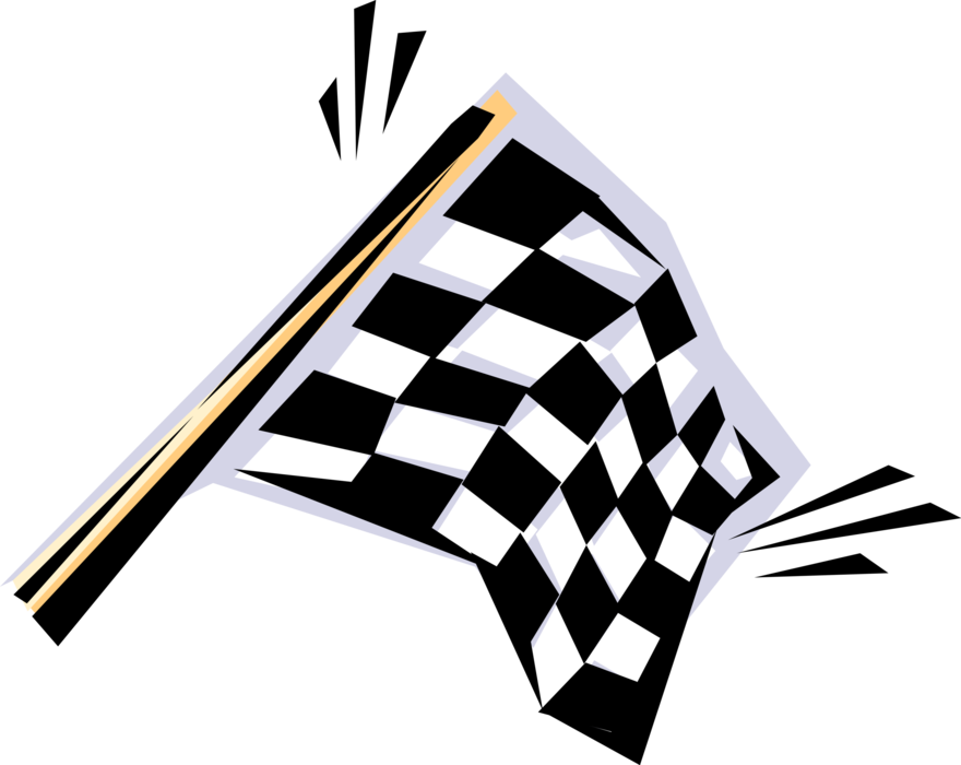 Vector Illustration of Checkered or Chequered Flag used on Race Circuit at Start and Finish