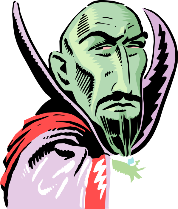 Vector Illustration of Green Count Dracula Monster
