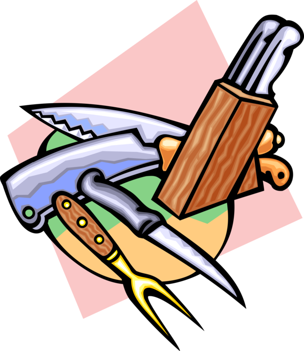 Vector Illustration of Kitchen Kitchenware Knife Utensil Cutlery
