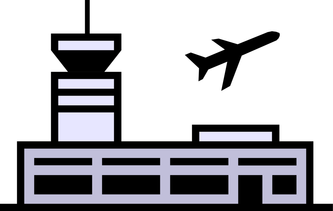 Vector Illustration of Airport Air Terminal Symbol