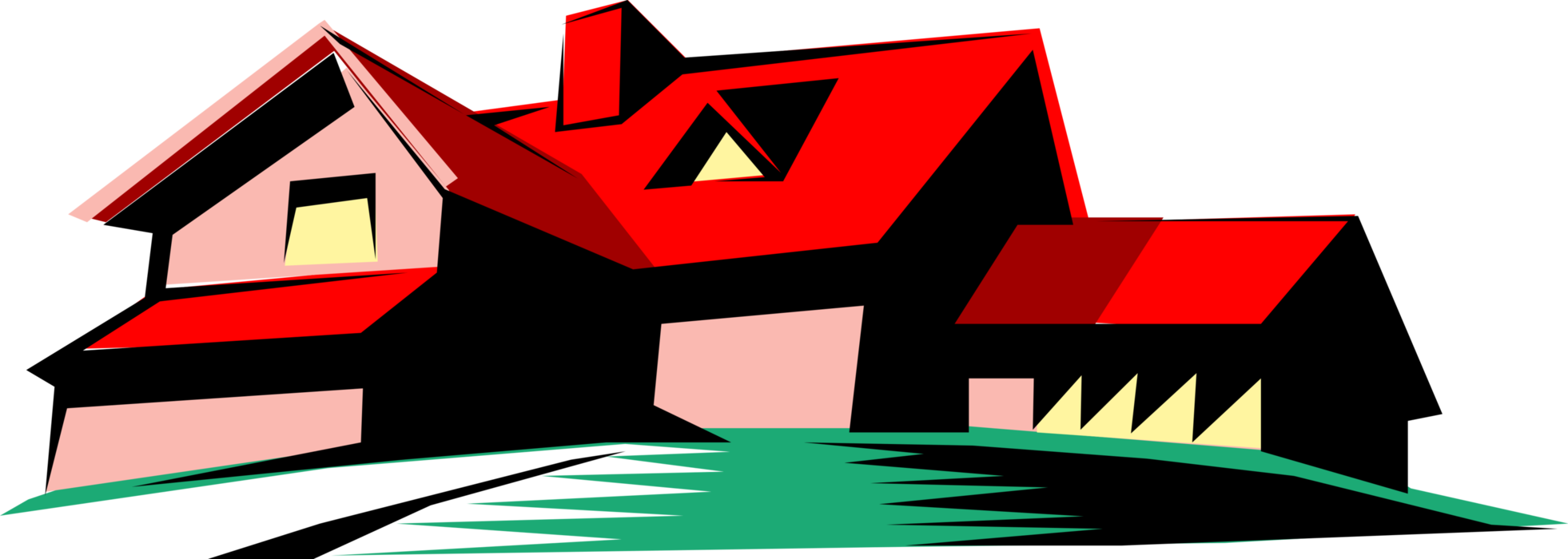 Vector Illustration of House or Home Residence Dwelling Symbol