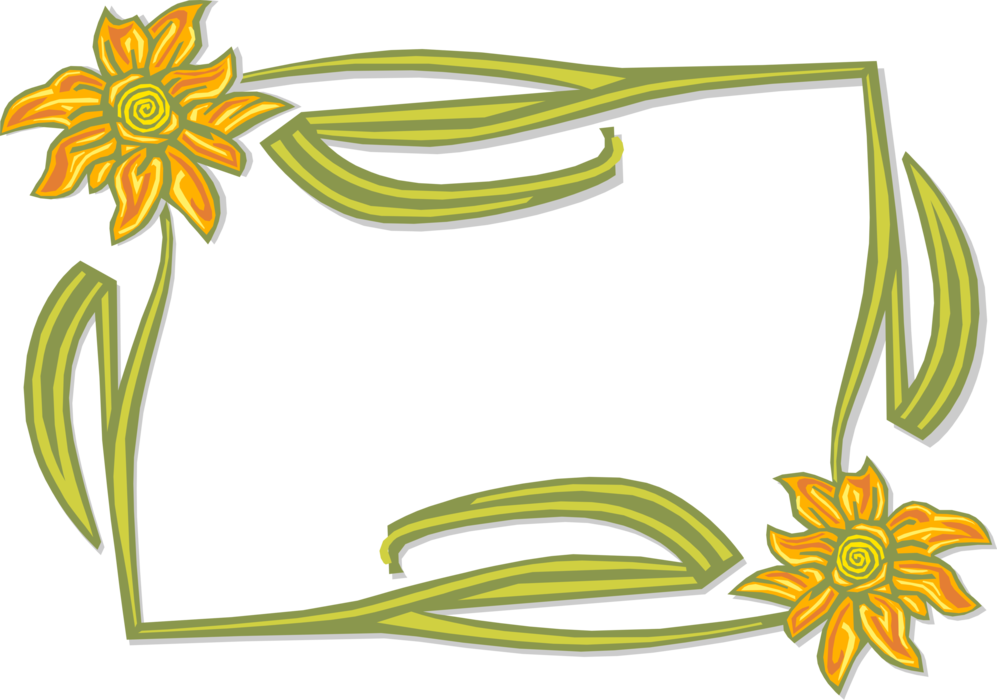 Vector Illustration of Garden Flower Border