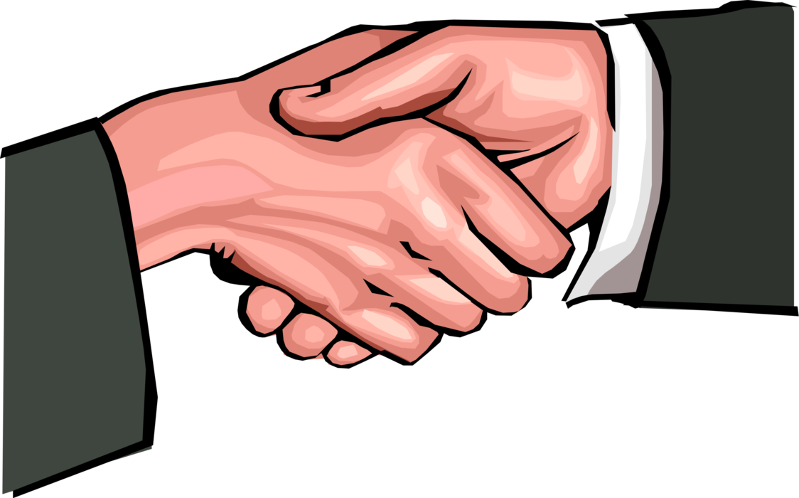 Vector Illustration of Businessmen Shaking Hands in Introduction Greeting or Agreement